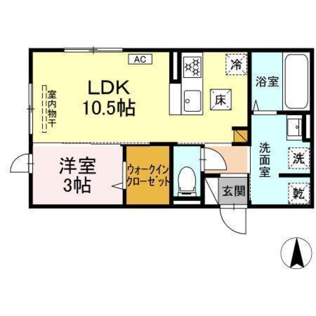 東温市南方のアパートの間取り