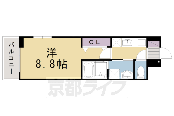 京都市南区久世殿城町のアパートの間取り