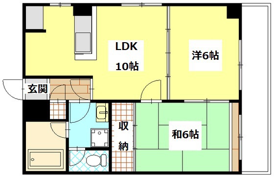 【広島市南区宇品西のマンションの間取り】