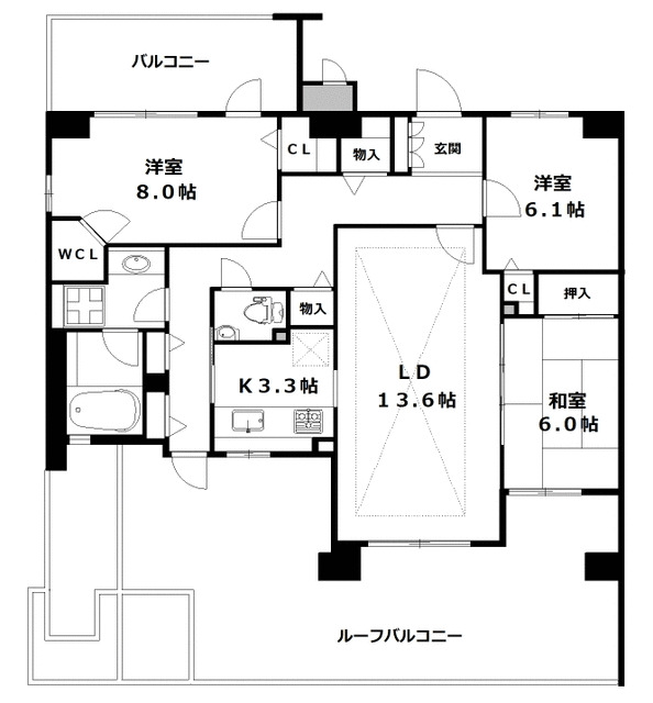 【グレイスガーデン上大岡の間取り】