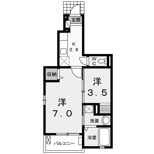 比企郡嵐山町大字川島のアパートの間取り