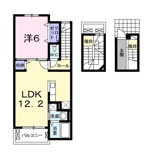 水戸市西原のアパートの間取り