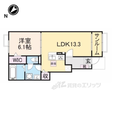 東近江市建部日吉町のアパートの間取り