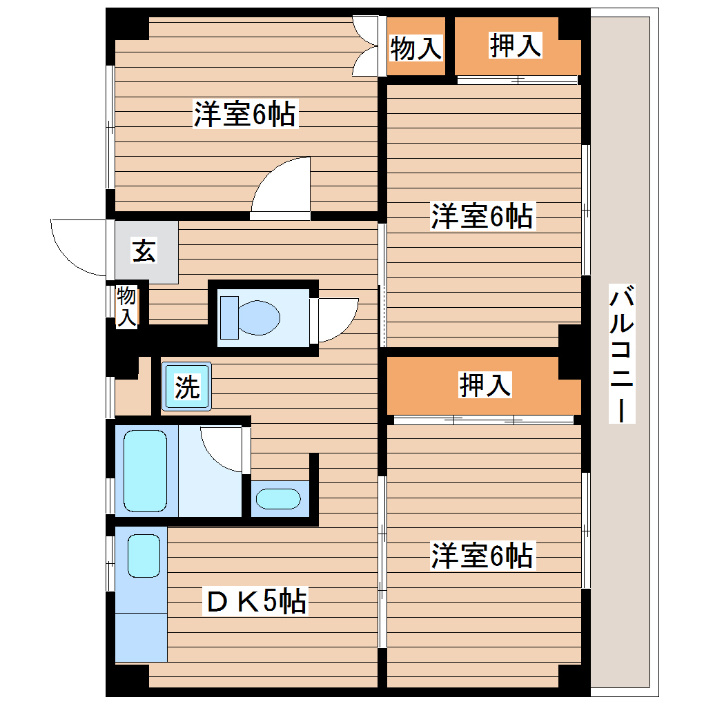 【ビレッジハウス四郎丸1号棟の間取り】