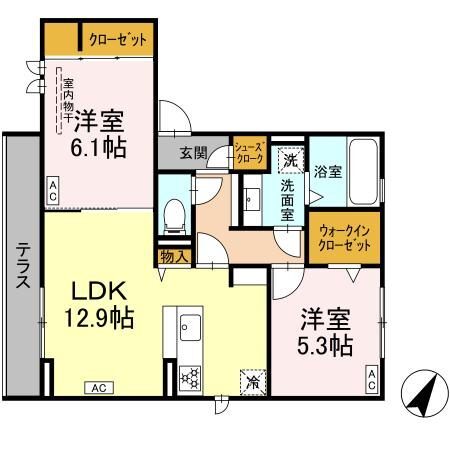 Ｄ－ｓｑｕａｒｅつつじが丘　１号地の間取り