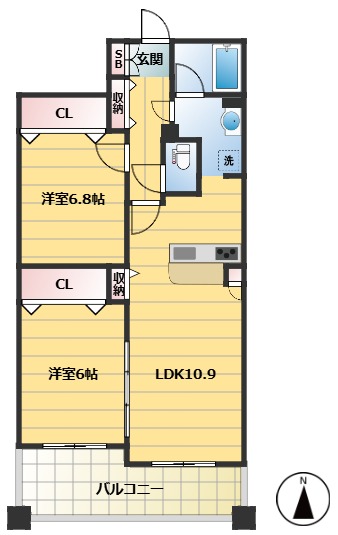 【フローラル東葛西VIの間取り】