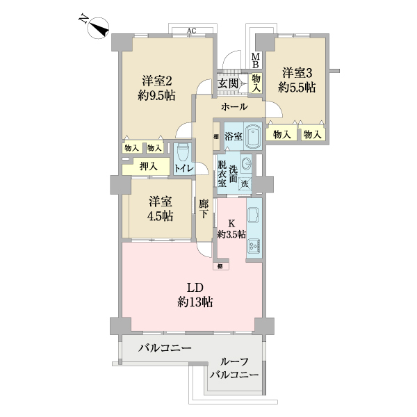 シーリアお台場三番街５号棟（ＳＡ借上）の間取り