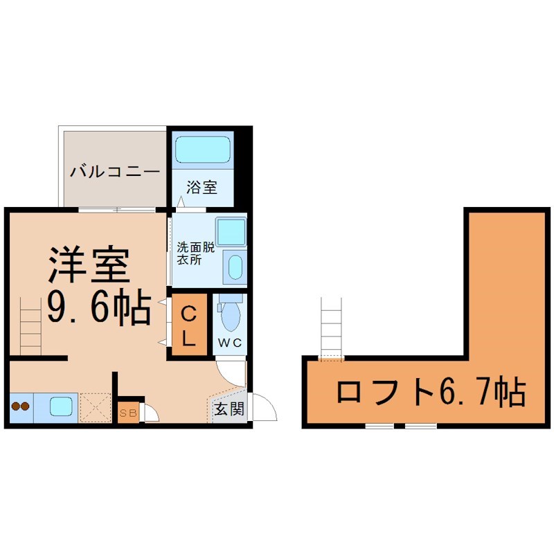 名古屋市中村区上米野町のアパートの間取り