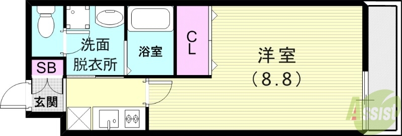 西宮市大畑町のマンションの間取り