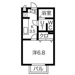 福岡市早良区弥生のアパートの間取り