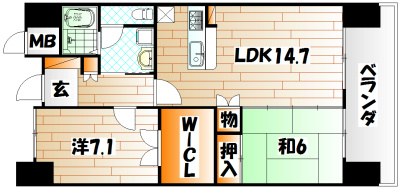 シャトレ大手町Ｎ棟の間取り