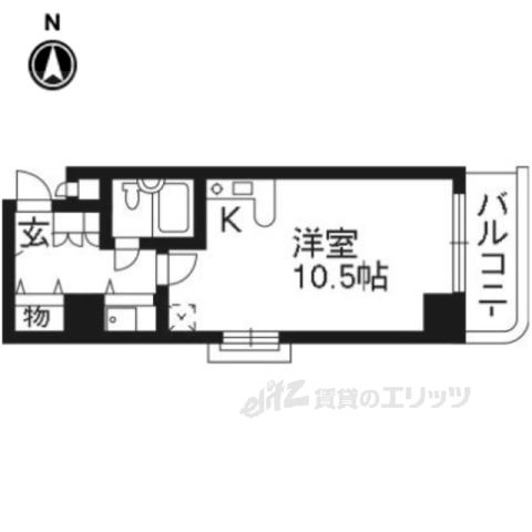 デ・リード河原町４０７の間取り