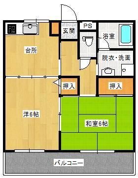 倉敷市玉島長尾のマンションの間取り