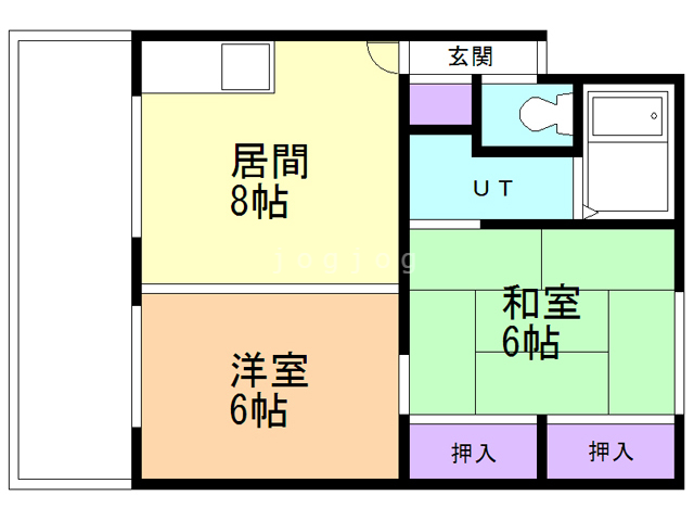 札幌市北区北三十二条西のアパートの間取り