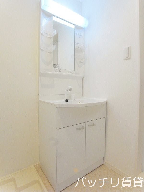 洗面設備　同シリーズの別号室の画像。現況を優先します。