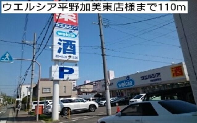 ドラックストア　ウエルシア平野加美東店様（ドラッグストア）まで110m