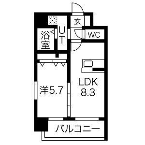 西鉄天神大牟田線 薬院駅 徒歩8分 11階建 築4年の間取り写真