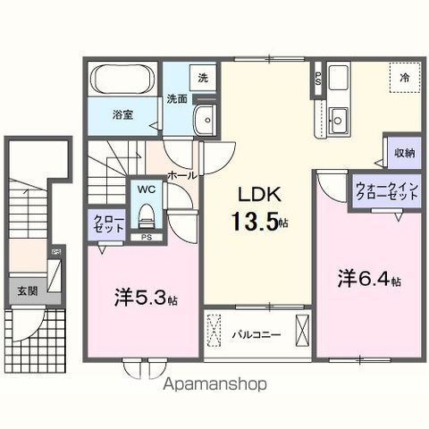 近鉄橿原線 笠縫駅 徒歩6分 2階建 築2年の間取り写真