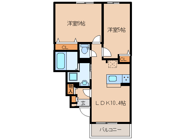 近鉄大阪線 耳成駅 徒歩13分 2階建 築8年の間取り写真