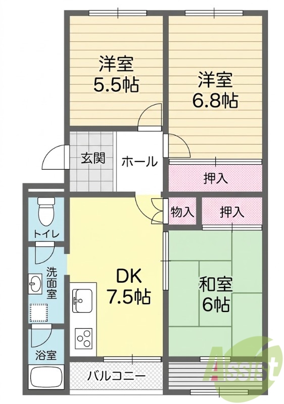 星陵台住宅3号棟の間取り写真
