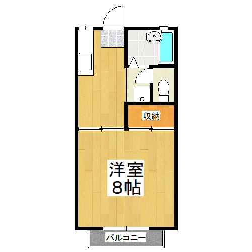 岡山市北区宿のアパートの間取り