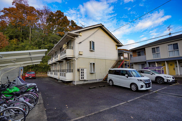 岡山市北区宿のアパートの建物外観