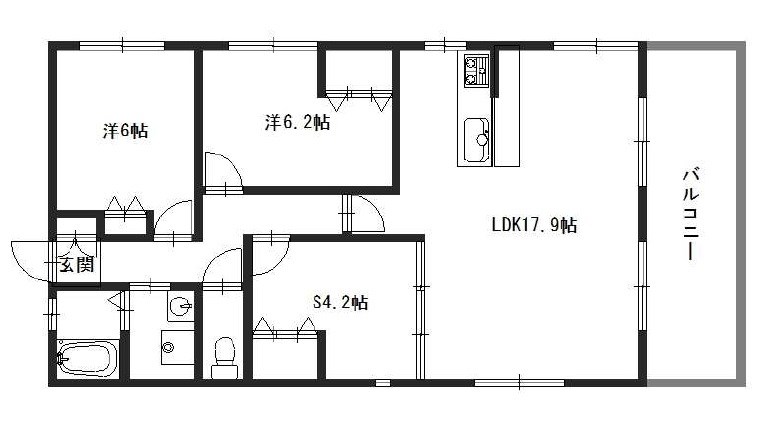 姫路市田寺東のマンションの間取り