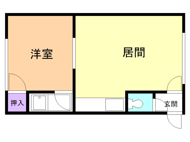 苫小牧市青雲町のアパートの間取り