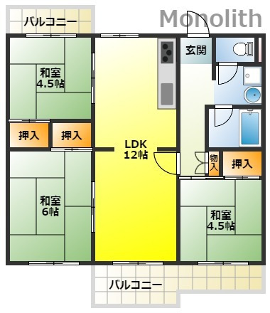 和泉市光明台のマンションの間取り