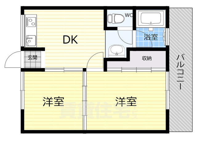 木津川市木津のアパートの間取り