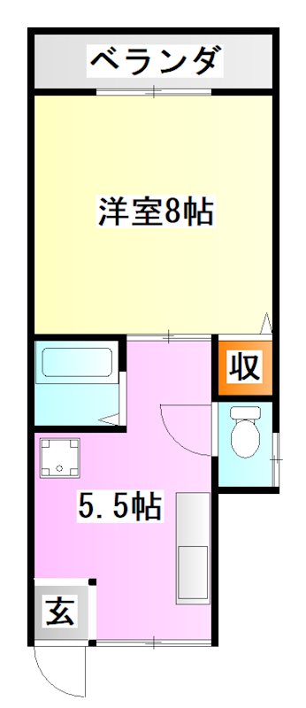 京都郡みやこ町犀川谷口のアパートの間取り