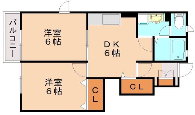 嘉穂郡桂川町大字九郎丸のアパートの間取り