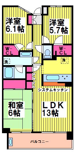 調布市多摩川のマンションの間取り