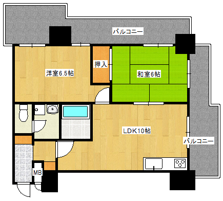 神戸市灘区稗原町のマンションの間取り