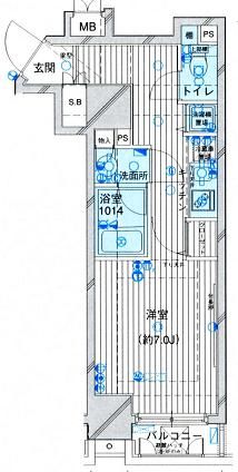 新宿区払方町のマンションの間取り