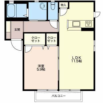 鈴鹿市矢橋のアパートの間取り