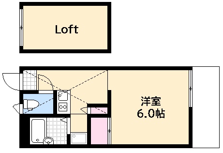 広島市佐伯区城山のアパートの間取り