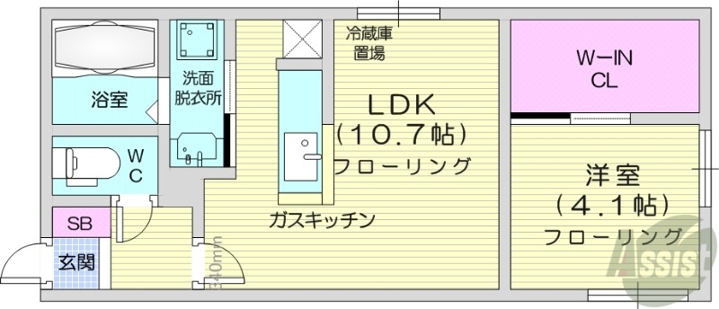 アッパーヴィレッジ栄町の間取り