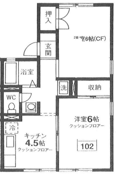 西東京市ひばりが丘北のアパートの間取り