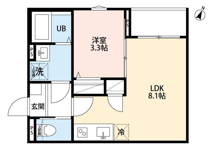 【越谷市大字蒲生のアパートの間取り】