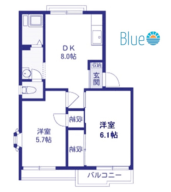 茅ヶ崎市中海岸のアパートの間取り