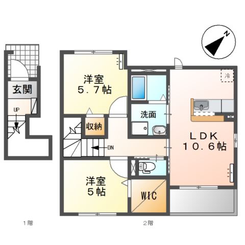 多治見市笠原町のアパートの間取り