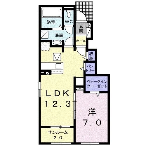 鈴鹿市南旭が丘のアパートの間取り