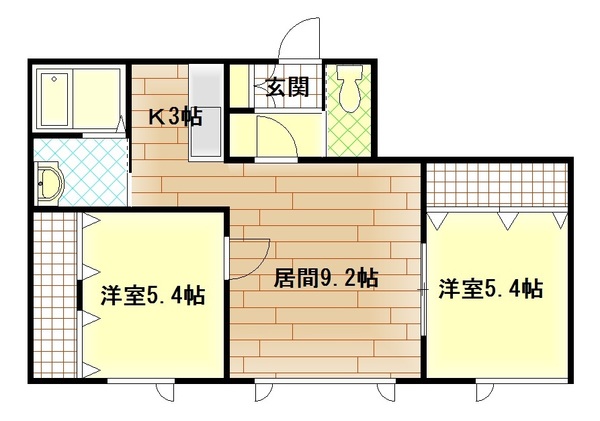 旭川市南四条通のアパートの間取り