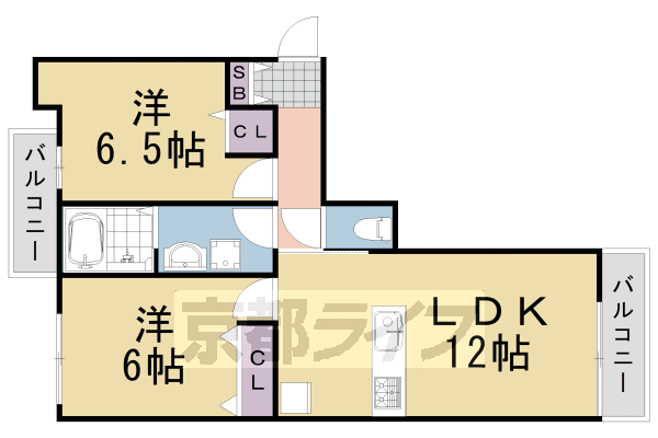 亀岡市千代川町今津のアパートの間取り