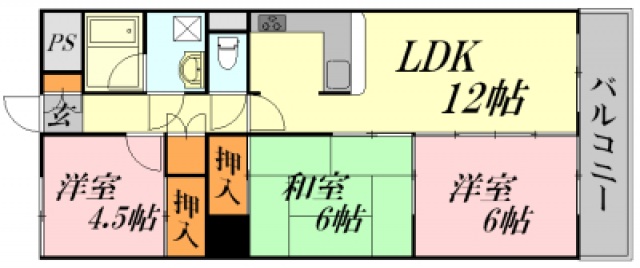 広島市中区国泰寺町のマンションの間取り