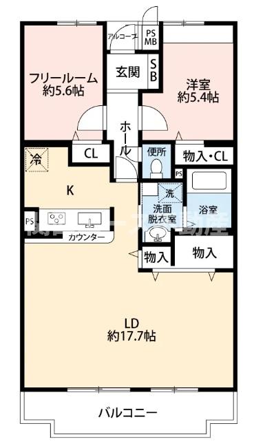 河内長野市大矢船西町のマンションの間取り