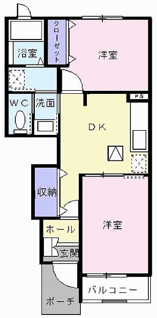 加古川市尾上町今福のアパートの間取り