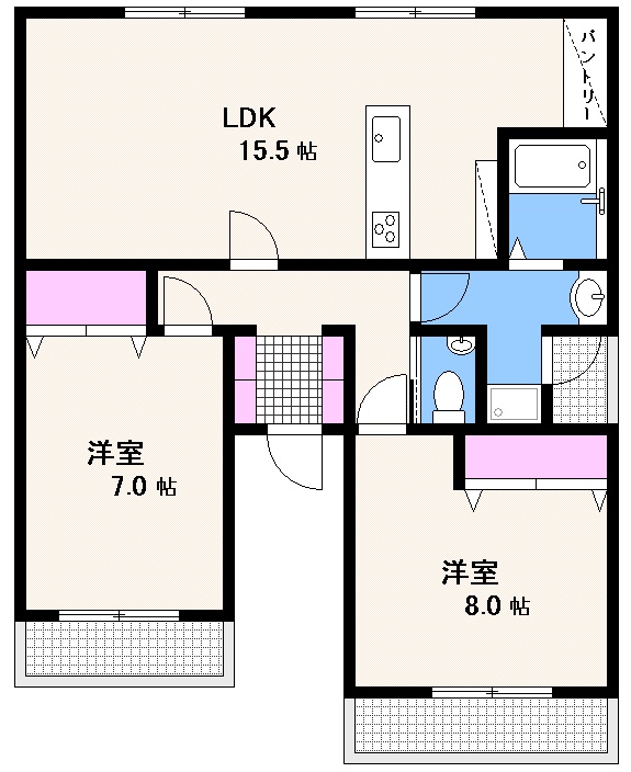 広島市西区中広町のマンションの間取り