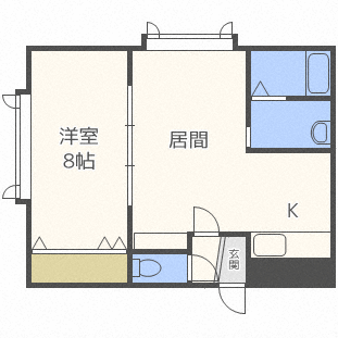 【札幌市北区篠路六条のマンションの間取り】